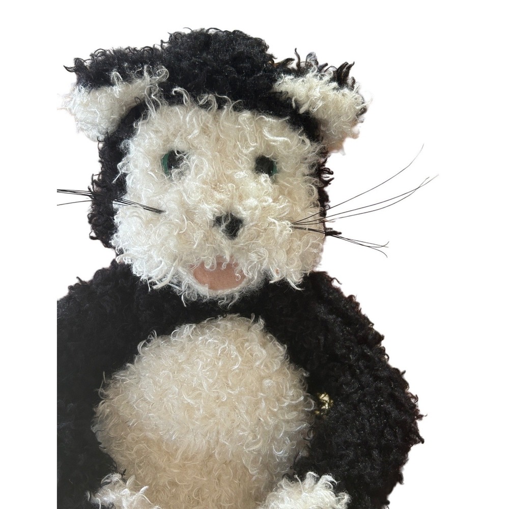 Folkmanis Retired Cartoon Cat 2554 Hand Puppet Sherpa Curly Hair Plush